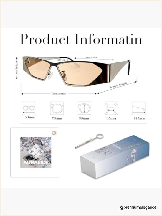 Retro Narrow Cat Eye Sunglasses Y2K UV Protection Metal Frame main image 5